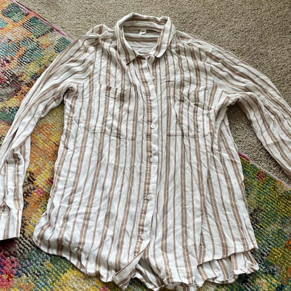 BP Brown and White Striped Top
